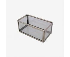 Better & Best Pñ Rctg Petit photophore rectangulaire en Fil argenté, 11 x 6 x 5 cm, matériau : Verre/métal, Taille Unique