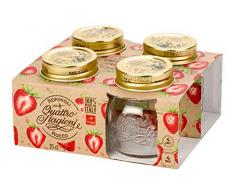 Bormioli 357760-CBB Lot de 4 Bocaux hermétique Quattro STAGIONI-15CL, Transparent