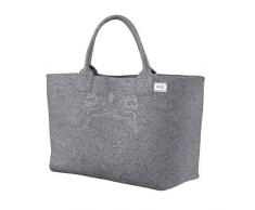 GIESSWEIN sac Lydia schiefer ST - beau sac en feutre de laine fine, sac shopping durable, sac Ã main pour dames, sac costume traditionnel, shopping bag, rangement dÃ©coratif pour le bois