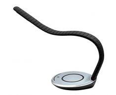 ALCO 9079-11 Lampe de bureau à LED 5 W avec revêtement en silicone et 7 niveaux dintensité variable Noir