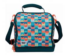 Built Sac Ã dÃ©jeuner Isotherme avec Motif rÃ©tro, Polyester PEVA, Bleu Sarcelle, 18.5 x 24 x 26 cm