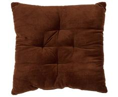 Thedecofactory 410499 Coussin, Velours de Coton, Chocolat, 40 x 40 x 3 cm