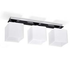 Sollux Lighting Piazza 3 Plafonnier en verre Blanc Noir