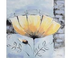 Legendarte PL-112 Tableau Corolle Jaune. Impression Digitale sur Toile, cm. 60x60, Lienzo, Multicolor