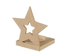 Efco Star Silhouette Bougeoir avec 2 pièces et 1 Insert, Papier Mache, Marron, 9,2 x 9,2 x 14 cm