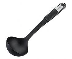 Fackelmann Louche SENSE 31 cm Fourchette à Soupe en Plastique Antidérapant Poignée Soft Touch pour Poêles et casseroles (Argent/Noir) Quantité : 1 pièce