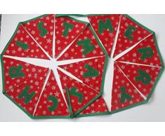 Craftworks Home Merry Christmas Guirlande de fanions en Rouge et Vert 3Â m de Long fabriquÃ© Ã la Main au Royaume-Uni