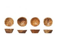 Cosy & Trendy 8047507 Lot de 4 coupelles Organic-Bois dOlivier-D5.5-7.5CM