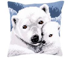 Vervaco PN-0157960 Eisbär Coussin pré-imprimé en coton Multicolore 40 x 40 cm