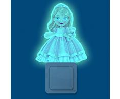 CLUPY TLPRINCESS Veilleuse sans électricité ni Pile Multicolore 14 x 12,2 x 0,3 cm