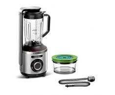 Bosch VitaMaxx MMBV622M â Blender sous vide â Grande préservation des vitamines â Gourde to go avec valve sous-vide â Capacité de 1,5 L â Puissance de 1000 W â Couleur : Argent/Noir