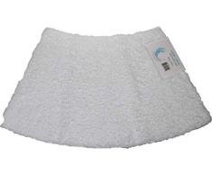 Cazsplash Quadrant Mini incurvÃ© Tapis de Douche, Coton, Blanc, 42Â x 26Â x 5Â cm