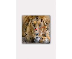 Bonamaison Horloge Murale en MDF, Multicolore, 30 x 30 cm