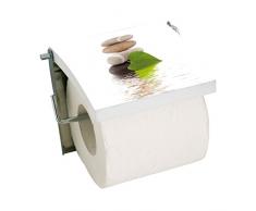 MSV 140837 Porte Rouleau Papier WC Lingga MDF/Inox 11,5 x 13 x 2 cm