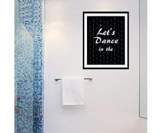 Walplus 29x36.25 cm Autocollant Mural Cadre Danse la Pluie Citation Amovible Art Décalques Vinyle Maison Décoration DIY Vivant Chambre Bureau Papier Peint DEnfants Cadeau, Noir Blanc