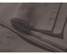 Lane Drap de lit arrière 100 % Satin de Coton mako Taupe Gris 270 x 290 cm