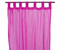 Thedecofactory 119298 Voilage, Coton, Fuchsia, 110 x 250 x 3 cm