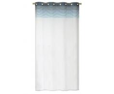 HomeMaison Voilage en Etamine et Jacquard, Polyester, Bleu, 240x140 cm