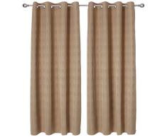 Deconovo Rideau occultant Ã Åillets en Polyester Taupe 245 x 140 cm