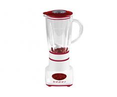 BEPER 90.436H Mixeur 180W 450ml Lame en Acier, 180 W, 0.45 liters, Blanc/Rouge