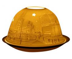 Him DL0083 Hambourg Nouvel (Hamburg with New Opera) -photophore en Porcelaine, Blanc Cassé, 12x12x8 cm