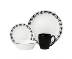 CORELLE Nuit Puce et résistant à la Casse de Table, en Verre, Noir, Lot de 16