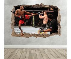 Wall Decor 247 3D Jon Jones MMA Smashed Breakout Sticker Mural pour Chambre de garÃ§on Motif Grand Paysage 70 cm x 50 cm