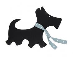 Art pour enfants en tricot Coton Coussin en forme de chien, Noir
