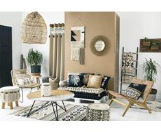 Deco&Co DÃ©coration intÃ©rieure naturelle - DECOANDCO DD03993 COUSSIN, Coton/Rembourrage / 100% Polyester, Imprime, 50X50