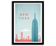 K.Olin Tribu - Affiche New York par Henry Rivers, Papier, Blanc, 40 x 50 x 1 cm