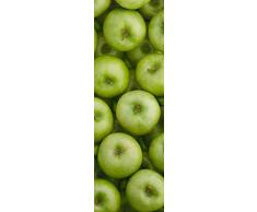 DECORATION adhésive pour CUISINE et réfrigérateurs Pommes Autocollant, Polyvinyle, Vert, 59,5 x 0,1 x 180 cm
