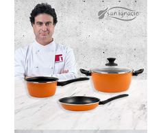 San Ignacio Poêles, acier au carbone Set cocotte + casserole + poêle