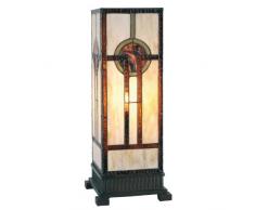 Lumilamp 5LL-5446 Art Deco Tiffany Lampe de table en verre avec abat-jour en verre fait main E27 max. 60 W Multicolore 18 x 45 cm