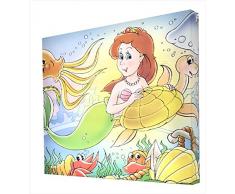 CCRETROILUMINADOS Ccretro-luminados La Sirenita Tableau pour Enfant Ilumiinado, méthacrylate, Multicolore, 60 x 60