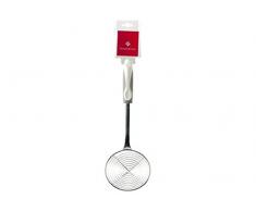 Home Ecumoire avec Treillis, Manche AntidÃ©rapant, Acier INOX, Blanc/Gris