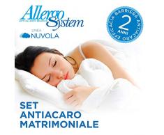 Allergosystem Housse de Matelas Anti-acariens avec Fermeture Ãclair pour lit Double 170x200x20 e 2: 50x80 cm Blanc