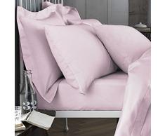 Bianca 200Â Fils Drap Plat, Coton, Blush, King, Coton, Cotton, Super King Flat Sheet