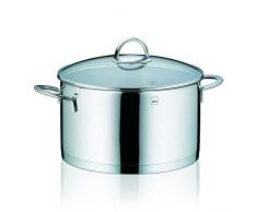 Kela 10960 Marmite 6 litres en Inox Brillant + Couvercle en Verre, Compatible Induction, Diamètre 24 cm, Cailin