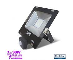 Eeklux Projecteur LED 30 W avec dÃ©tecteur de mouvement, 30 W, noir, moyen