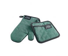 douceur dintérieur gant + manique 18x28cm/20x20cm harold vert