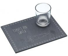 Kitchen Craft We Love Christmas Ardoise Plat de Service et de Lait en Verre Ensemble de gravuresÂ âÂ friandises pour Santa Motif, Gris