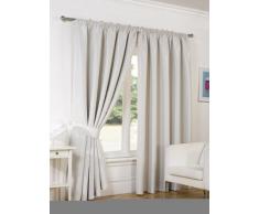 Dreamscene de Imitation Soie Embrasses Rideaux occultants Y Compris, Polyester, Naturel, 90 x 90-inch