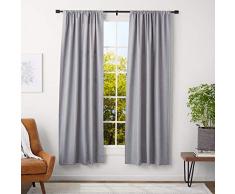 AmazonBasics Tringle à rideaux avec embouts cylindriques - 91 à 183 cm, diamètre 2,5 cm, Noir (Lot de 2)