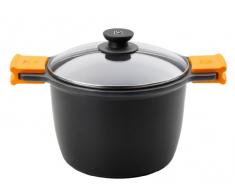 Bra EFFICIENT - Grande marmite avec Couvercle en Verre et anses en Silicone, 24 cm