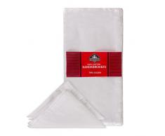 Westward Ho!. Coton Hommes Mouchoirs de Finition Coutures et Ourlets, Lot de 12, Blanc