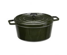AmazonBasics Cocotte en fonte émaillée de haute qualité 4,7 L - Vert (Deep Hunter Green)
