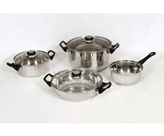 Mayestic Batterie de Cuisine 7 pièces, Acier Inoxydable, Gris, 60 x 40 x 40 cm