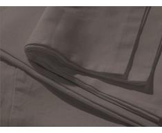 Lane Drap de lit arriÃ¨re 100 % Satin de Coton mako Gris Taupe 160 x 290 cm