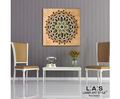 L:A:S Laser Art Style Tableau Abstrait Moderne pour Salon SI-099M 60x60 cm Decoro Toni Caldi