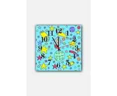 Bonamaison Horloge Murale en MDF, Multicolore, 30 x 30 cm